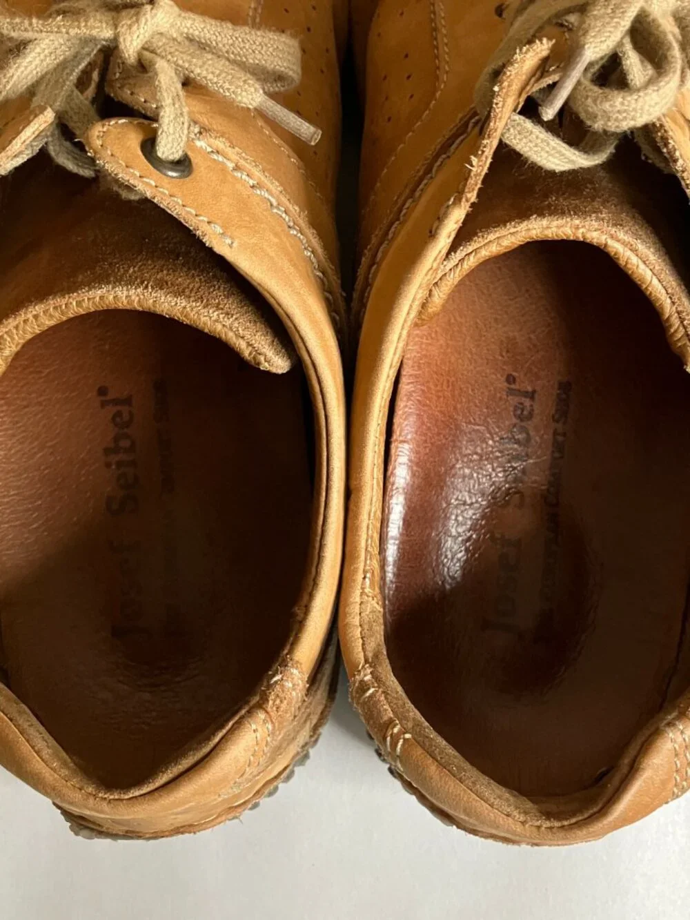 Josef Seibel Leather Comfort Oxford Shoes Tan Brown Lace Up 199778
